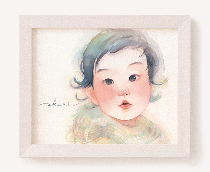 作家「haru」の子供の記念日のお祝い似顔絵