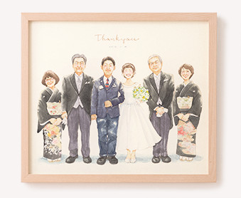 作家「フジエシュンスケ」の似顔絵ご両親贈呈用プレゼントボード