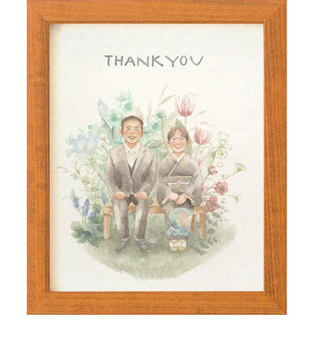 結婚式でご両親へのプレゼントなら似顔絵のWORLD1（ワールドワン）