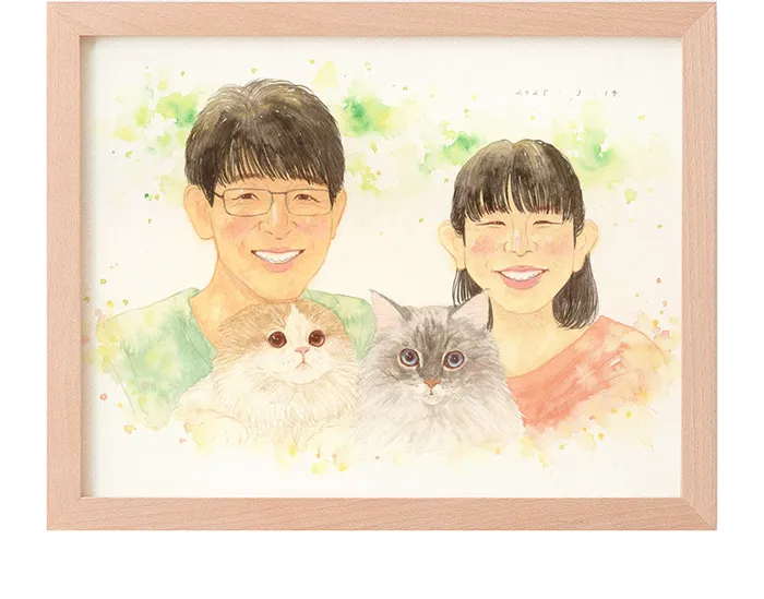 ペットとの似顔絵｜似顔絵のWORLD1（ワールドワン）