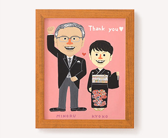 ぐりこTOYシリーズの似顔絵ご両親贈呈用プレゼントボード