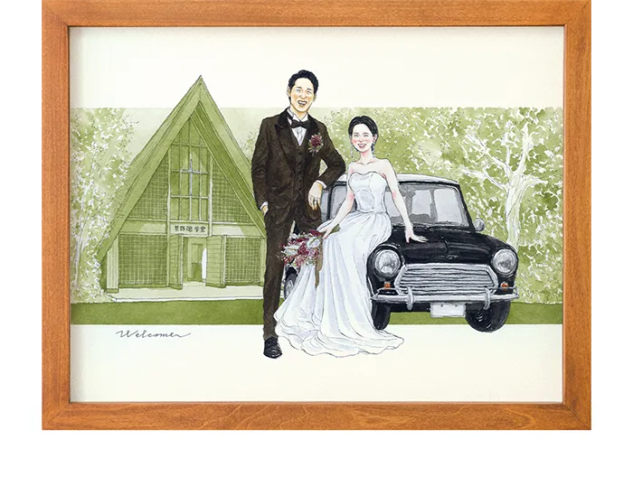 似顔絵作家：nokami|似顔絵ウェルカムボードのWORLD1（ワールドワン）