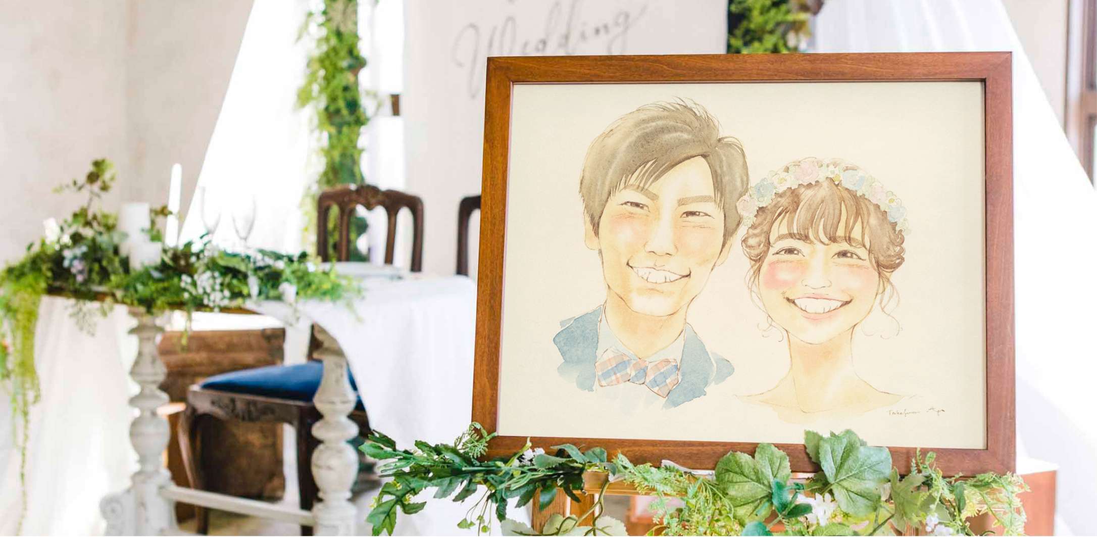 作家「フジエシュンスケ凛」の似顔絵ウェルカムボード