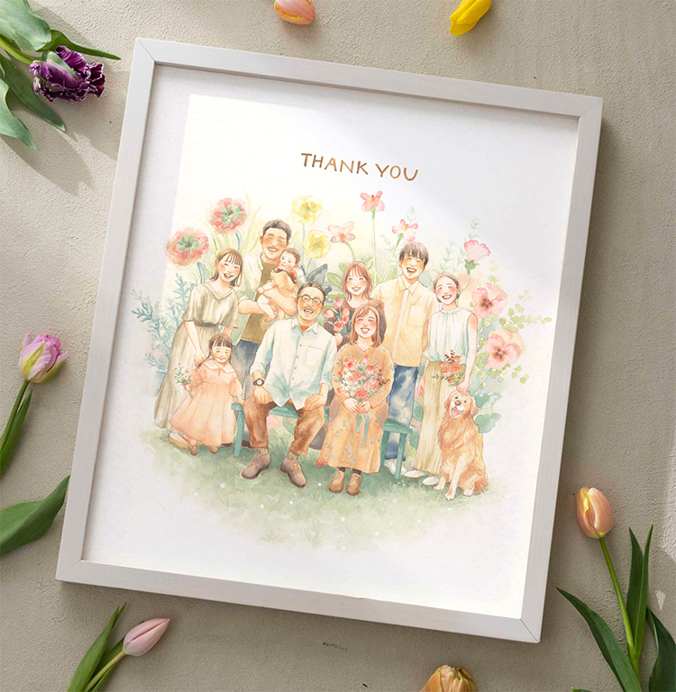 結婚式でご両親へのプレゼントなら似顔絵のWORLD1（ワールドワン）
