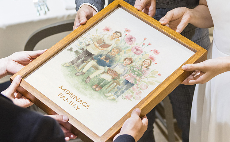 結婚式でご両親へのプレゼントなら似顔絵のWORLD1（ワールドワン）