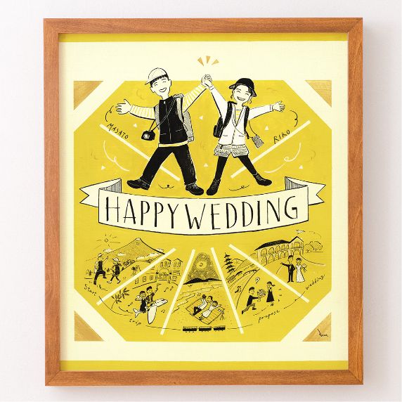 作家「anco ストーリーボード」の似顔絵ウェルカムボード