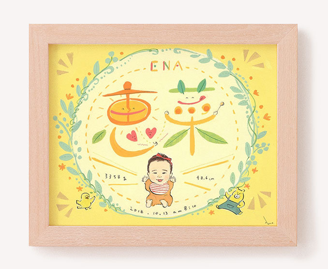 作家「anco お名前アート」の似顔絵ウェルカムボード