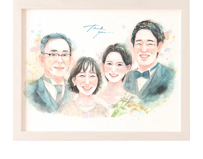 結婚式でご両親へのプレゼントなら似顔絵のWORLD1（ワールドワン）