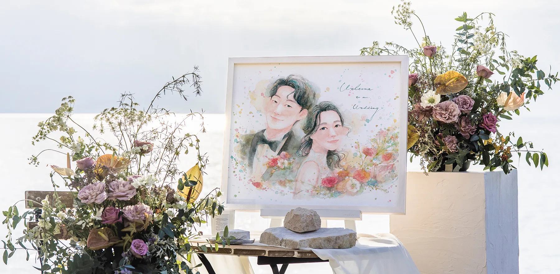 作家「haru」の似顔絵ウェルカムボード