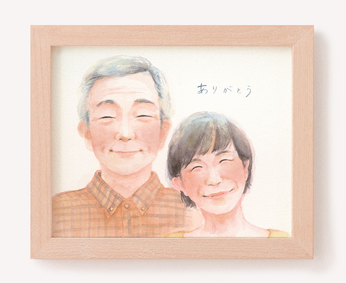 作家「haru」のご両親プレゼント似顔絵