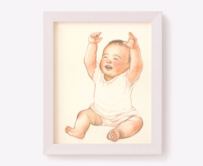 作家「彩 babylog」の似顔絵ウェルカムボード