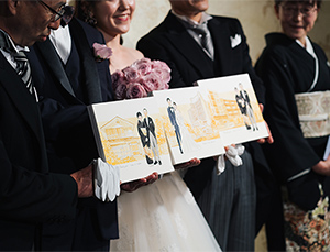 過日は素敵な似顔絵を描いていただき
本当にありがとうございました。

最初から最後まで丁寧にご対応いただいて
本当にありがとうございました。

似顔絵にも感動しましたが
nokami様が色々と寄り添ってくださり、
改めてこちらにお願いをして良かったなと思っております。

また何か機会がございましたら
その際は何卒よろしくお願いいたします。

photo by kuppography
