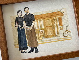 昨日無事に作品が手元に届きました！
想像以上に素敵な似顔絵を描いて頂き、大変嬉しく思っております。