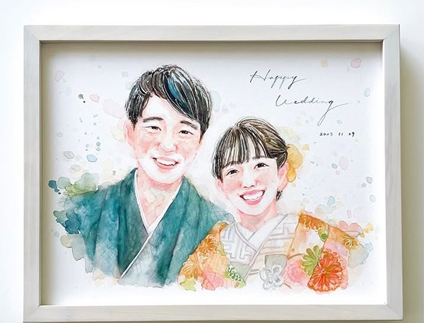 先程、無事に描いて頂きました絵が届きました。
とても良い絵を描いて下さり、夫婦共とても喜んでおります。
また、haru様よりご丁寧なお手紙まで頂戴して恐縮です。
今回はお忙しい中ご対応頂きましてありがとうございました。