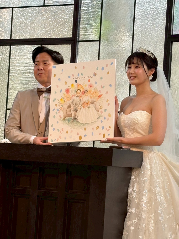 とっっってもすてきな絵でした！|お客様の声|似顔絵ウェルカムボードの