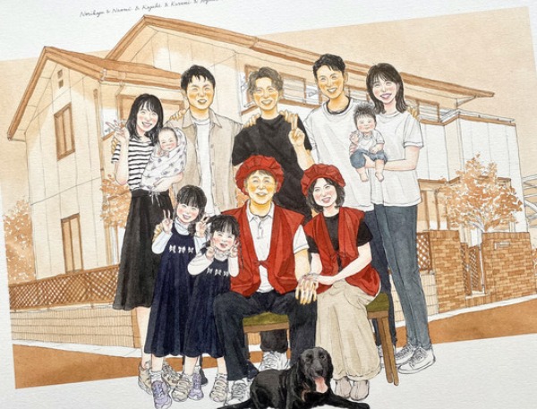 先ほど似顔絵を受け取りました。
とても素敵な出来栄えに感動しており、大満足です。
今回注文させていただいて、本当に良かったと思っています。