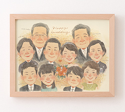 似顔絵作家「なぎさ」のご両親贈呈用プレゼントボード1