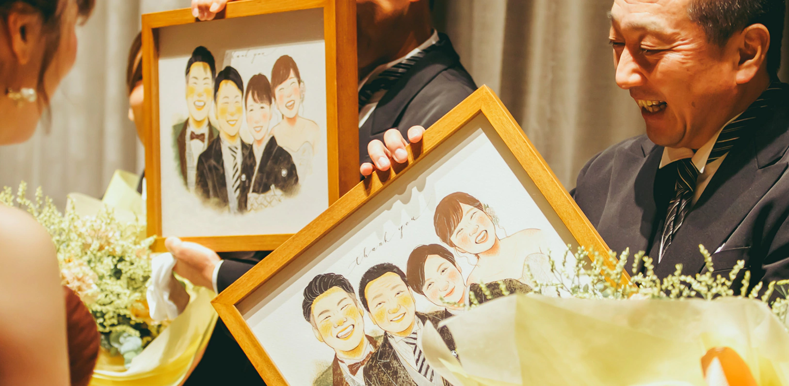 ご両親贈呈品の似顔絵