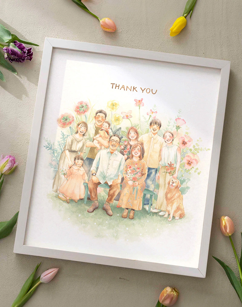 結婚式でご両親へのプレゼントなら似顔絵のWORLD1（ワールドワン）