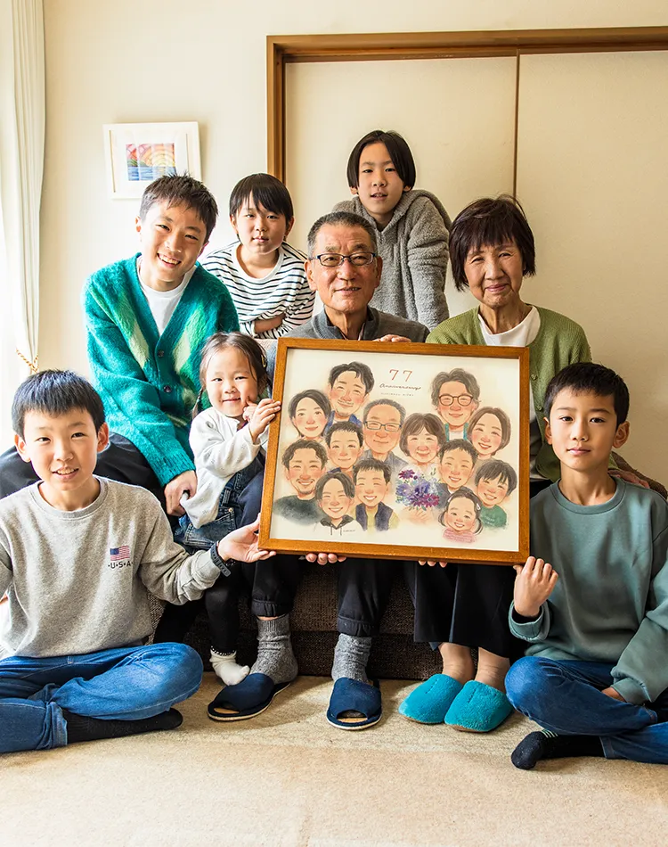 米寿・傘寿のお祝い｜似顔絵のWORLD1（ワールドワン）