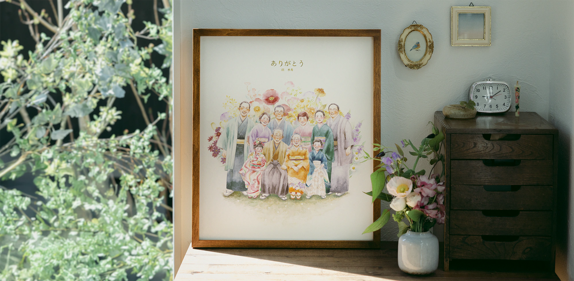 米寿・傘寿のお祝い似顔絵