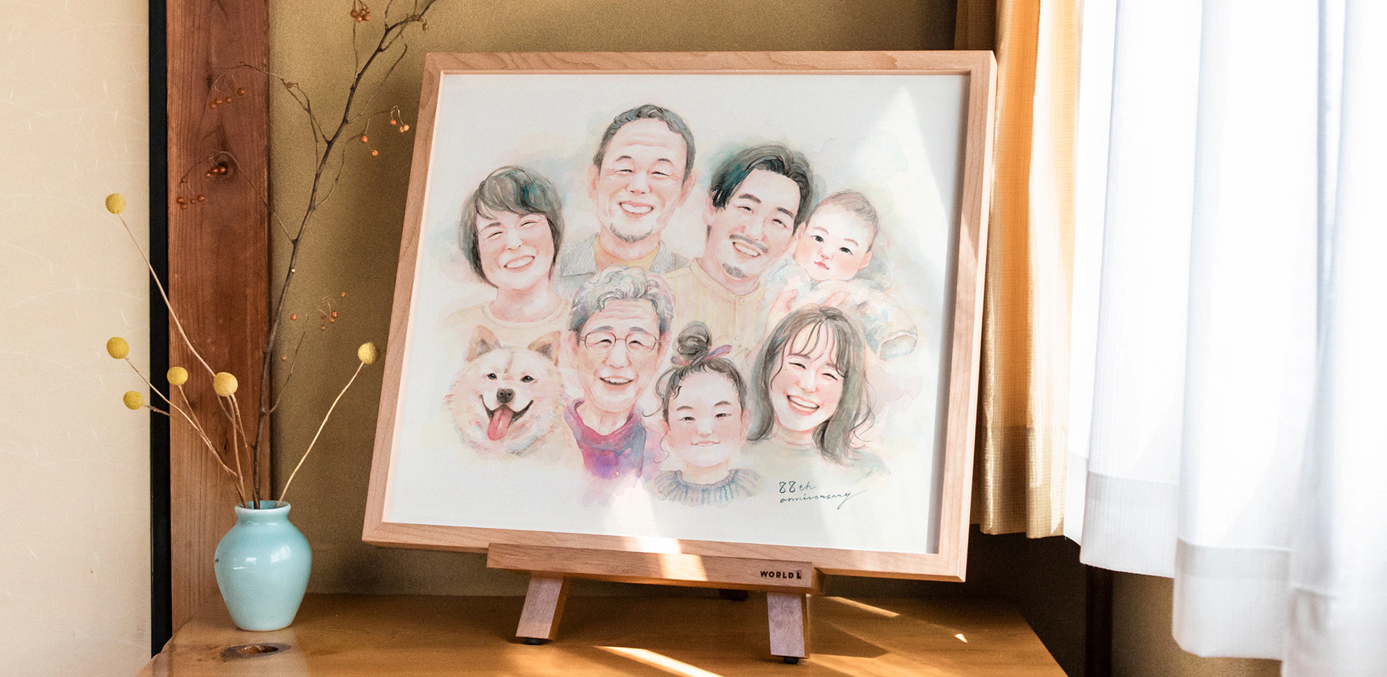 米寿・傘寿のお祝い似顔絵