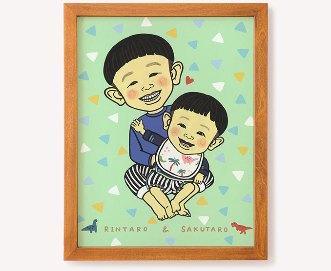 作家「ぐりこ」の子供の記念日のお祝い似顔絵