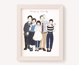 作家「るつ」のご両親プレゼント似顔絵