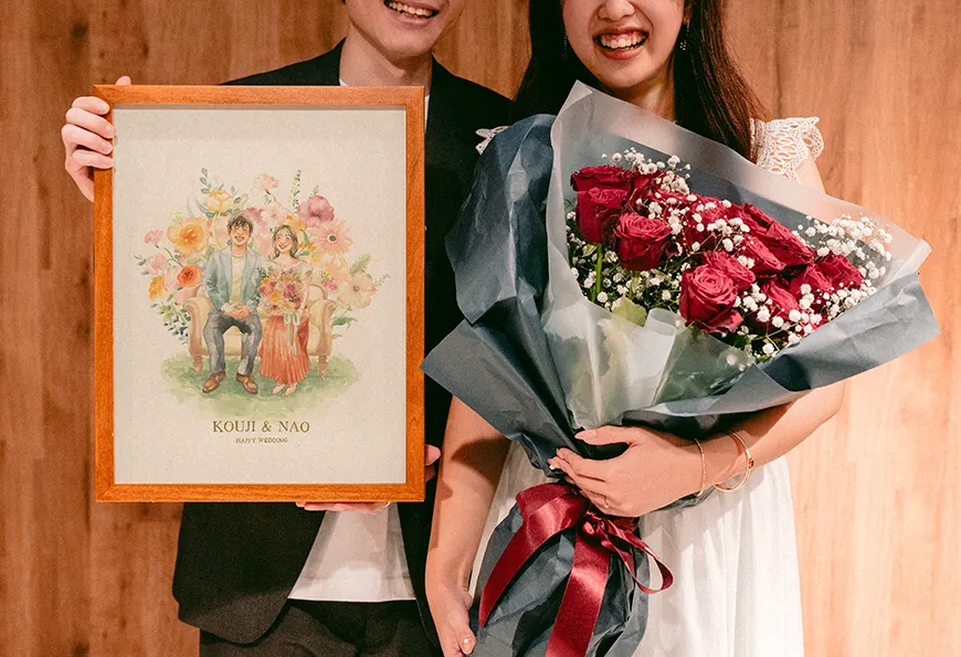 プロポーズの似顔絵