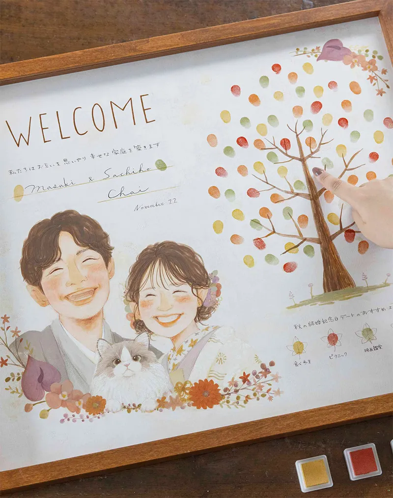 ゲスト参加型 結婚証明書｜似顔絵のWORLD1（ワールドワン）