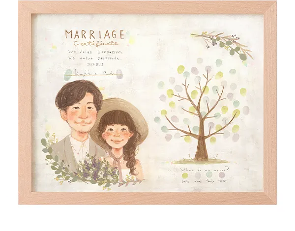 ゲスト参加型 結婚証明書｜似顔絵のWORLD1（ワールドワン）